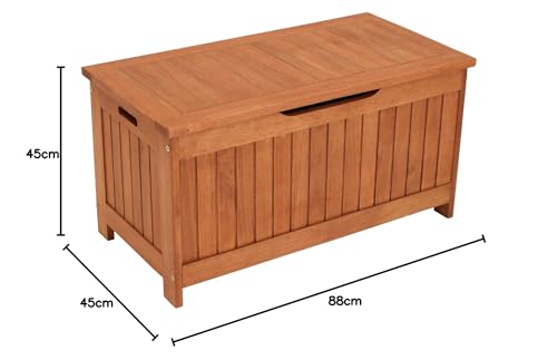 gartenmoebel-einkauf Kissenbox mit Deckel aus Eukalyptus Holz 88x45x45, FSC®-Zertifiziert - 5