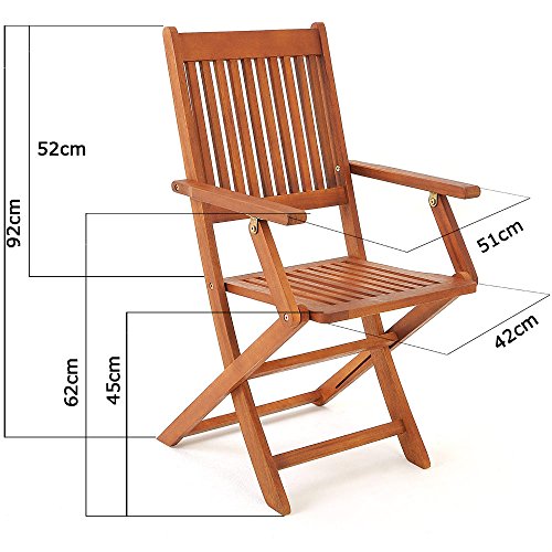 Deuba Sitzgruppe Sydney 4+1 FSC®-zertifiziertes Akazienholz 5-TLG Tisch klappbar Sitzgarnitur Holz Garten Möbel Set - 3