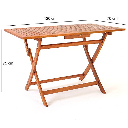 Deuba Sitzgruppe Sydney 4+1 FSC®-zertifiziertes Akazienholz 5-TLG Tisch klappbar Sitzgarnitur Holz Garten Möbel Set - 4