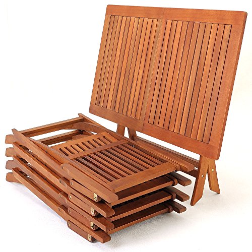 Deuba Sitzgruppe Sydney 4+1 FSC®-zertifiziertes Akazienholz 5-TLG Tisch klappbar Sitzgarnitur Holz Garten Möbel Set - 8