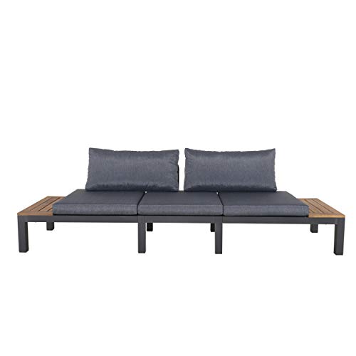 Chicreat Three-Seat Convertible Sofa with FSC Acacia Side Table, 270 x 78 x 86cm - 2