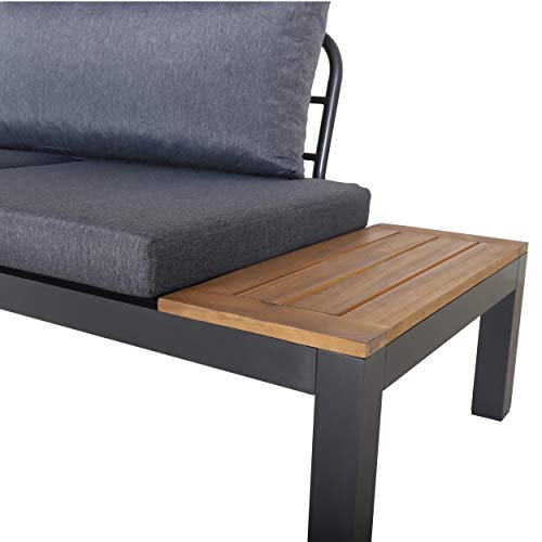 Chicreat Three-Seat Convertible Sofa with FSC Acacia Side Table, 270 x 78 x 86cm - 5