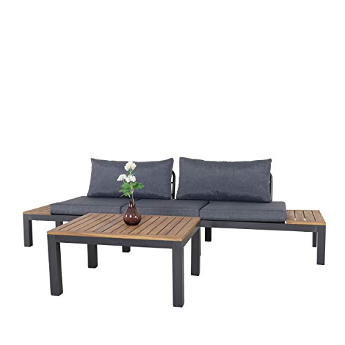 Chicreat Three-Seat Convertible Sofa with FSC Acacia Side Table, 270 x 78 x 86cm - 10